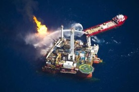 Uszkodzona platforma należąca do koncernu BP
