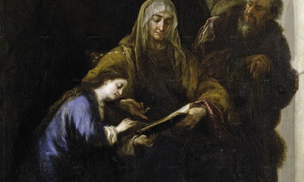 Św. Anna ucząca Maryję czytać