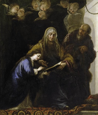Św. Anna ucząca Maryję czytać