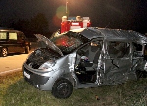 Polski bus po wypadku