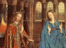 Jan van Eyck, "Zwiastowanie", olej na płótnie, ok. 1435, Narodowa Galeria Sztuki, Waszyngton