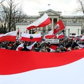 Demonstranci pod Belwederem 