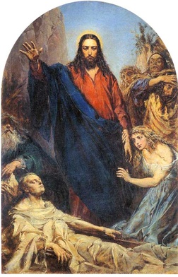 Jan Matejko, "Wskrzeszenie Łazarza", olej na płótnie, 1867, Kościół Wniebowzięcia NMP, Nowy Wiśnicz