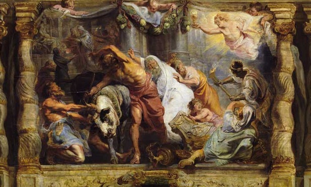 Peter Paul Rubens, „Triumf Eucharystii nad bałwochwalstwem”,  olej na desce, 1625–1626, Muzeum Prado, Madryt