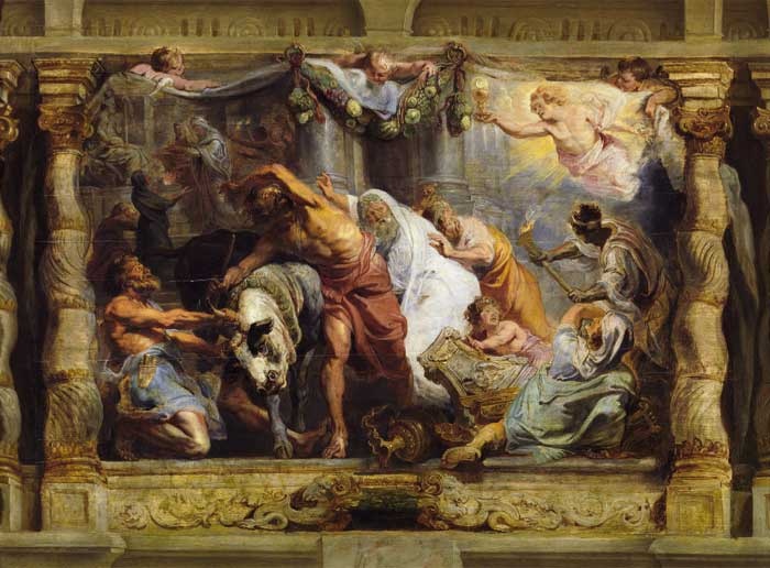 Peter Paul Rubens, „Triumf Eucharystii nad bałwochwalstwem”,  olej na desce, 1625–1626, Muzeum Prado, Madryt