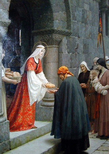 Edmund Blair Leighton, "Dobroczynność św. Elżbiety Węgierskiej".