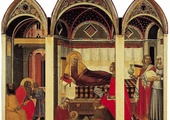 Pietro Lorenzetti „Narodziny Maryi” tempera na desce, 1342 Muzeum Katedralne, Siena