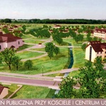 Wizualizacja centrum planowanych Nowych Nieboczów