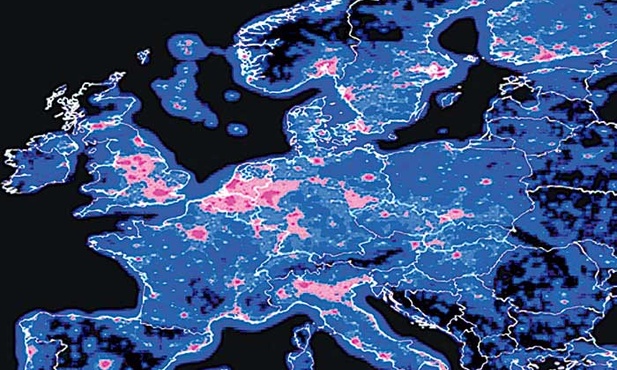 Liczba gwiazd widoczna gołym okiem w Europie