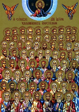 Autor nieznany, "Zgromadzenie 70 uczniów", ikona, Kolekcja prywatna
