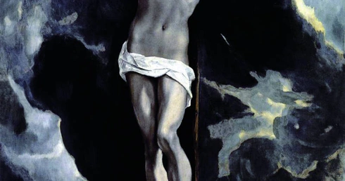 Dominikos Theotokopulos, zwany El Greco, „Chrystus na krzyżu adorowany przez donatorów”.