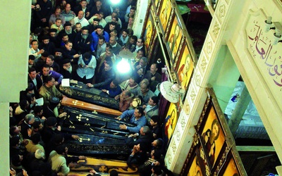 Pogrzeb Koptów zastrzelonych przez muzułmanów 7 stycznia br. po Pasterce.