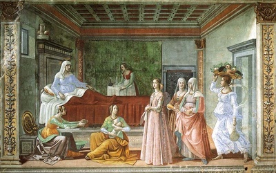 Domenico Ghirlandaio (Domenico Bigordi), "Narodzenie św. Jana Chrzciciela"