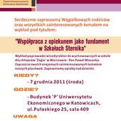 Wykład pt: "Współpraca z opiekunem jako fundament w szkołach Sternika" - 7 grudnia