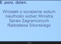 Upadł wniosek o odwołanie szefa MSZ 