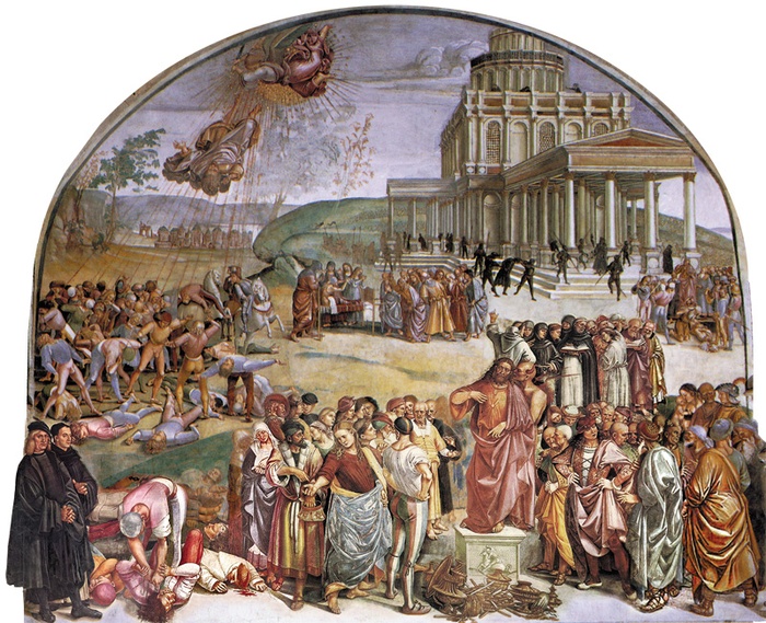 Luca Signorelli (1450-1523), „Kłamstwa  Antychrysta” fresk, katedra w Orvieto, 1500 r.