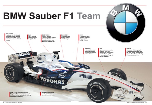 Bolid formuły F1 BMW którym jeździ Robert Kubica