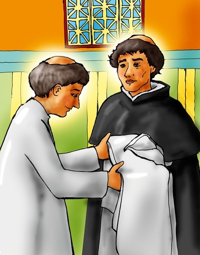 07. Jacek przyjmuje habit z rąk św. Dominika