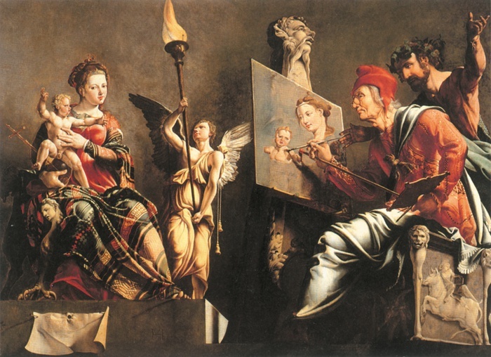 Maerten van Heemskerck, "Św. Łukasz malujący, Madonnę" 1532