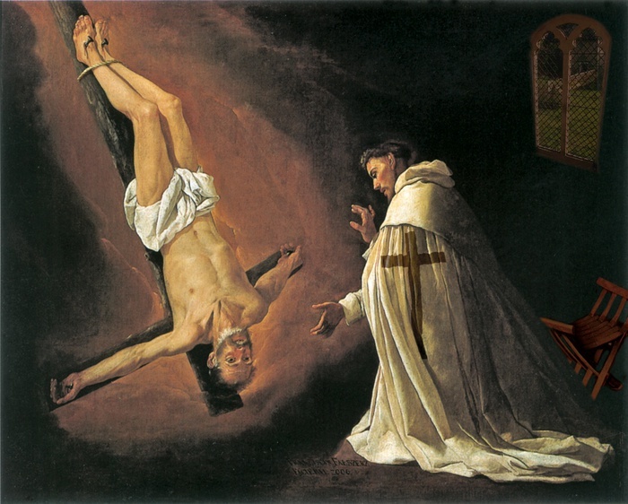 Francisco de Zurbaran, „Objawienie Apostoła Piotra przed świętym Piotrem Nolasco”, 1629