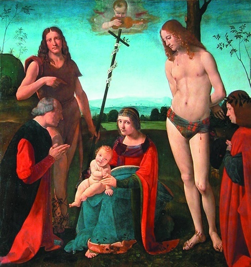 Giovanni Antonio Boltraffio, „Matka Boża z Dzieciątkiem, św. Janem Chrzcicielem i św. Sebastianem”