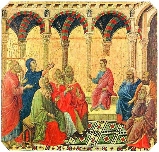 Duccio di Buoninsegna, Jezus w Świątyni, 1308–1311 r. 