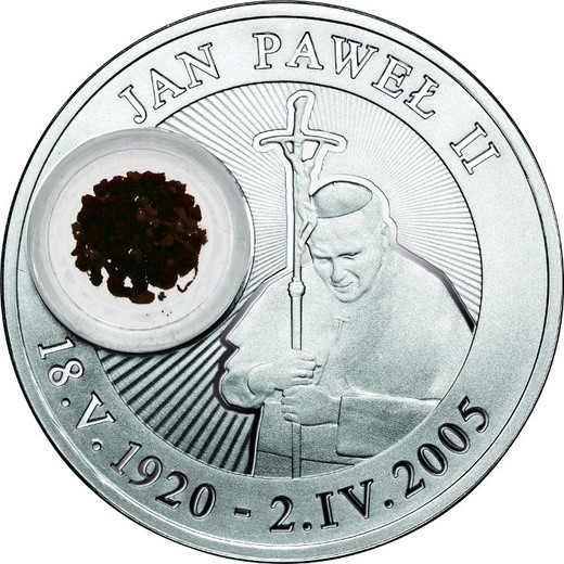 Moneta papieska z ziemią z Góry Oliwnej 