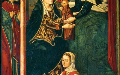 Mistrz z Miraflores „Narodzenie św. Jana Chrzciciela”  olej i tempera na desce, 1490–1500 Muzeum Prado, Madryt 