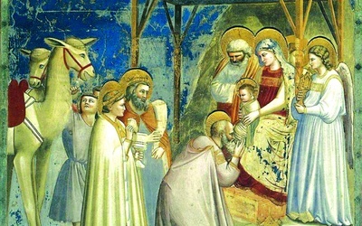 Giotto di Bondone, Adoracja Trzech Króli (fragment)