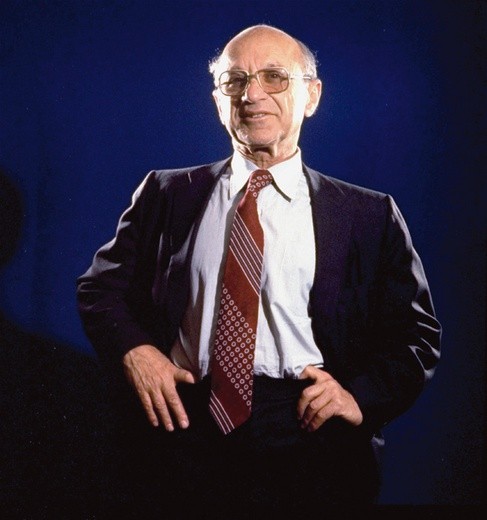 Milton Friedman (1912–2006), laureat Nagrody Nobla w dziedzinie ekonomii, był wielkim przeciwnikiem interwencjo-nizmu państwa w gospodarce
