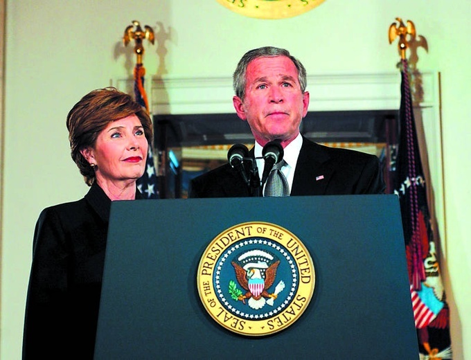 George Bush z żoną Laurą 