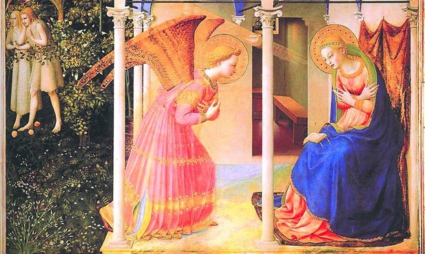 Guido di Pietro da Mugello zwany Fra Angelico, "Zwiastowanie", tempera na desce, 1435–1445, Muzeum Prado (Madryt)