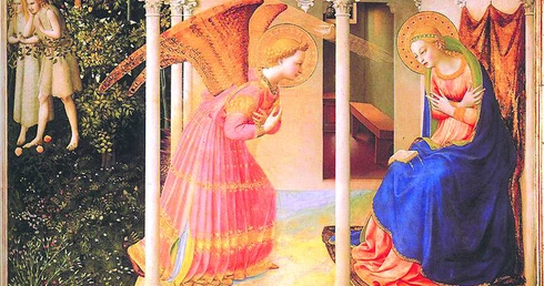 Guido di Pietro da Mugello zwany Fra Angelico, "Zwiastowanie", tempera na desce, 1435–1445, Muzeum Prado (Madryt)