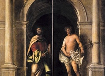 Sebastiano Luciani, zwany del Piombo „Św. Bartłomiej i św. Sebastian” olej na płótnie, ok. 1509 Galeria Akademii, Wenecja