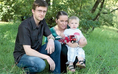 Michał Misztal z żoną Anną i synem Szymonem