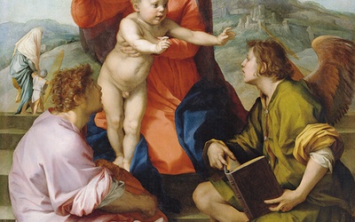 „Matka Boża z Dzieciątkiem, św. Mateuszem i aniołem”, olej na desce, 1522, Muzeum Prado, Madryt