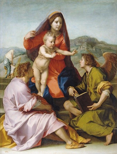 „Matka Boża z Dzieciątkiem, św. Mateuszem i aniołem”, olej na desce, 1522, Muzeum Prado, Madryt