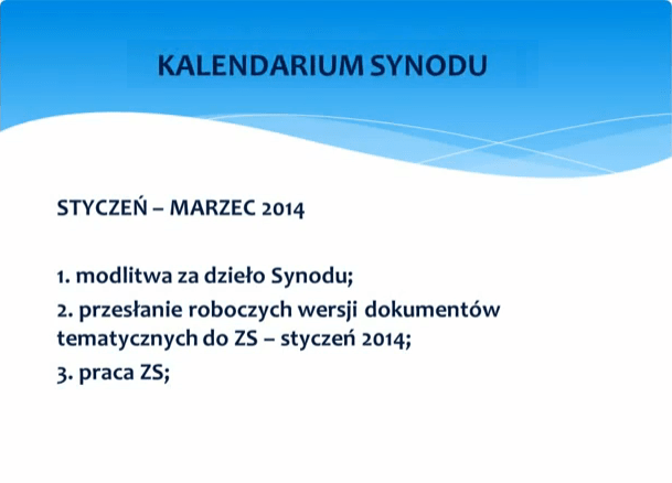 Schemat prac II Synodu Archidiecezji Katowickiej