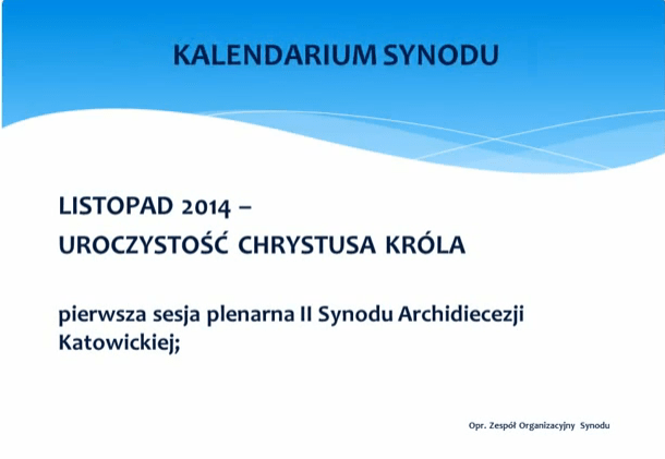Schemat prac II Synodu Archidiecezji Katowickiej