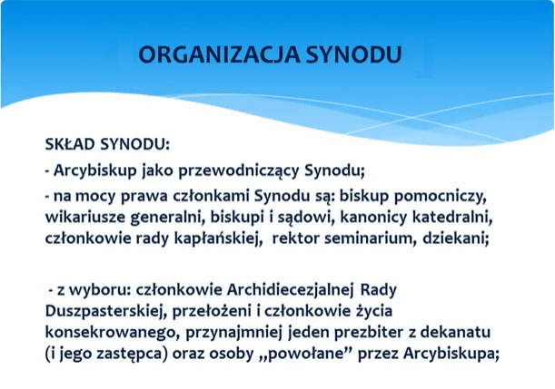 Schemat prac II Synodu Archidiecezji Katowickiej