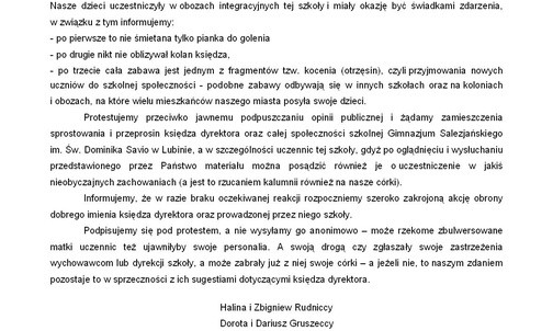 Otrzęsiny - nadmuchiwanie sensacji