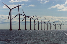 W 2010 roku na morzach w Europie działało  30 farm z 6100 turbinami o łącznej mocy prawie 4000 MW. EWEA (European Wind Energy Association) przewiduje, że do 2020 r. łączna moc turbin wiatrowych na morzach Europy wzrośnie 50-krotnie  –do wartości 200 GW mocy. Pierwsza polska morska farma wiatrowa, z około 60 turbinami, będzie zlokalizowana niedaleko Słupska. Jej moc ma wynosić od 122  do 183 MW