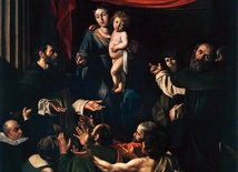 Michelangelo Merisi da Caravaggio „Matka Boża Różańcowa” olej na płótnie, ok. 1607  Kunsthistorisches Museum, Wiedeń