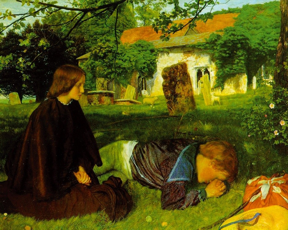 Arthur Hughes (1832-1915) Dom od morza, 1863 Ashmolean Museum, University of Oxford, Wielka Brytania