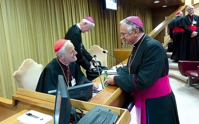 Nasz były ordynariusz w auli synodalnej podczas rozmowy z kard. Donaldem Williamem Wuerlem, metropolitą Waszyngtonu 