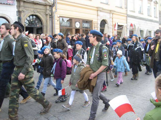 Świętowanie niepodległości na krakowskim Rynku Głównym