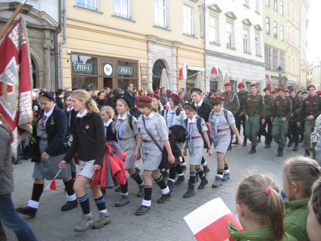 Świętowanie niepodległości na krakowskim Rynku Głównym