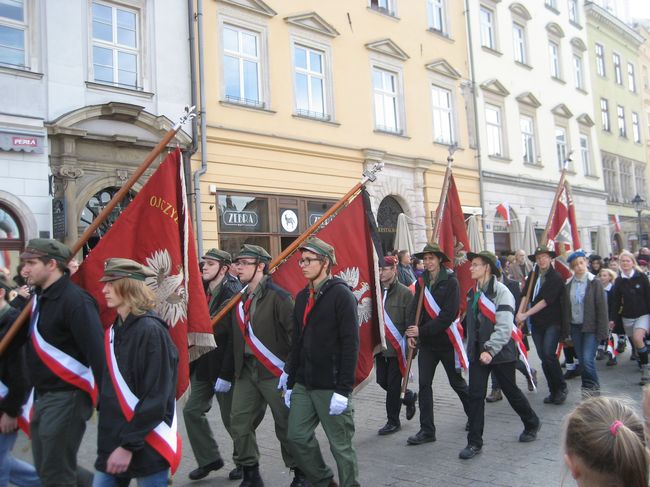 Świętowanie niepodległości na krakowskim Rynku Głównym