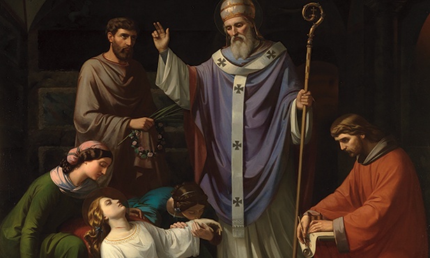 Luis de Madrazo y Kuntz „Pogrzeb św. Cecylii w rzymskich katakumbach”  olej na płótnie, 1852 Muzeum Prado, Madryt