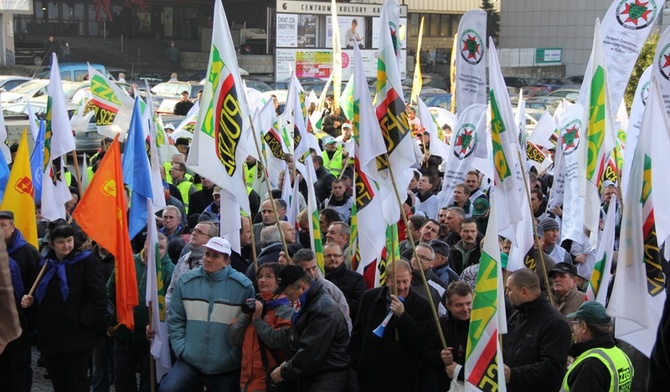 Protest związkowców